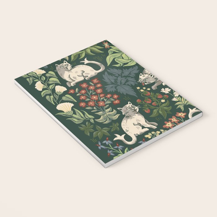 Ugly Medieval Cats Millefleur Notebook Gallery Image 3