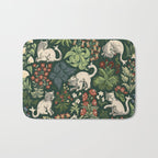 Ugly Medieval Cats Millefleur Bath Mat Gallery Image 1