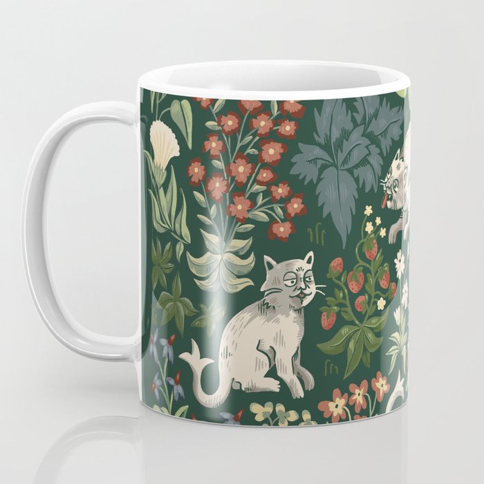 Ugly Medieval Cats Millefleur Coffee Mug Gallery Image 3