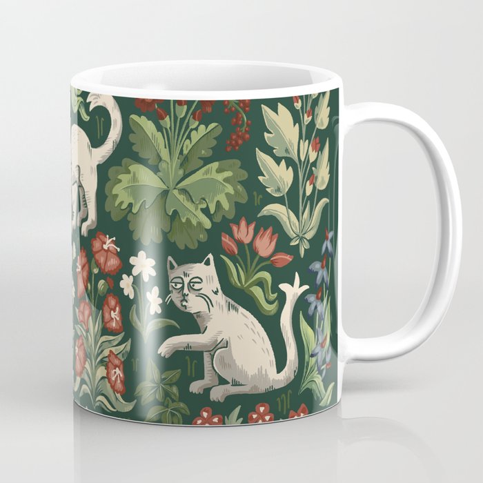 Ugly Medieval Cats Millefleur Coffee Mug Gallery Image 1