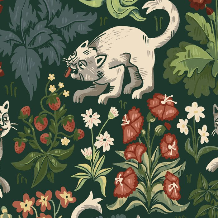 Ugly Medieval Cats Millefleur Coffee Mug Gallery Image 2