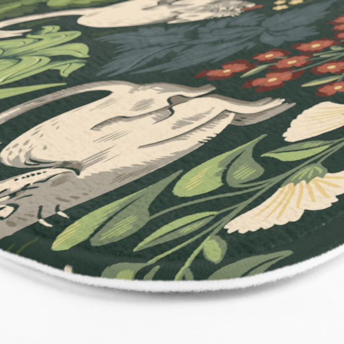 Ugly Medieval Cats Millefleur Bath Mat Gallery Image 3