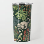 Ugly Medieval Cats Millefleur Travel Mug Gallery Image 1