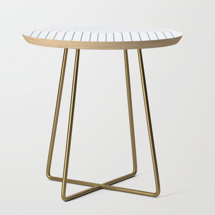 Minimal Arch XXV White and Blue Green Modern Geometric Lines Side Table Gallery Image 1