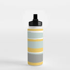 Stripe Abstract, Sun and Beach, Yellow, Pale, Aqua Blue and Gray Water Bottle Gallery Image 2