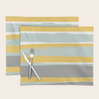 Stripe Abstract, Sun and Beach, Yellow, Pale, Aqua Blue and Gray Placemat Gallery Image 1