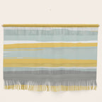 Stripe Abstract, Sun and Beach, Yellow, Pale, Aqua Blue and Gray Wall Hanging Gallery Image 1