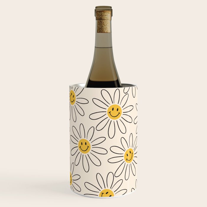 Smiley face 70s Daisy  Wine Chiller Gallery Image 3