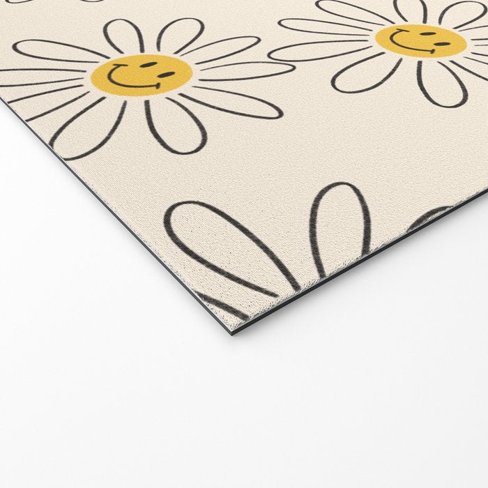 Smiley face 70s Daisy  Welcome Mat Gallery Image 2