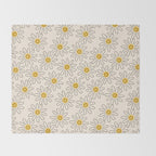 Smiley face 70s Daisy  Throw Blanket Gallery Image 2