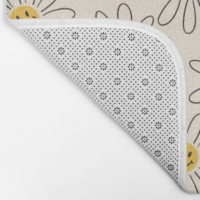 Smiley face 70s Daisy  Bath Mat Gallery Image 2