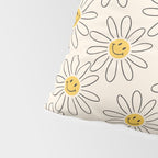 Smiley face 70s Daisy  Pillow Sham Gallery Image 4