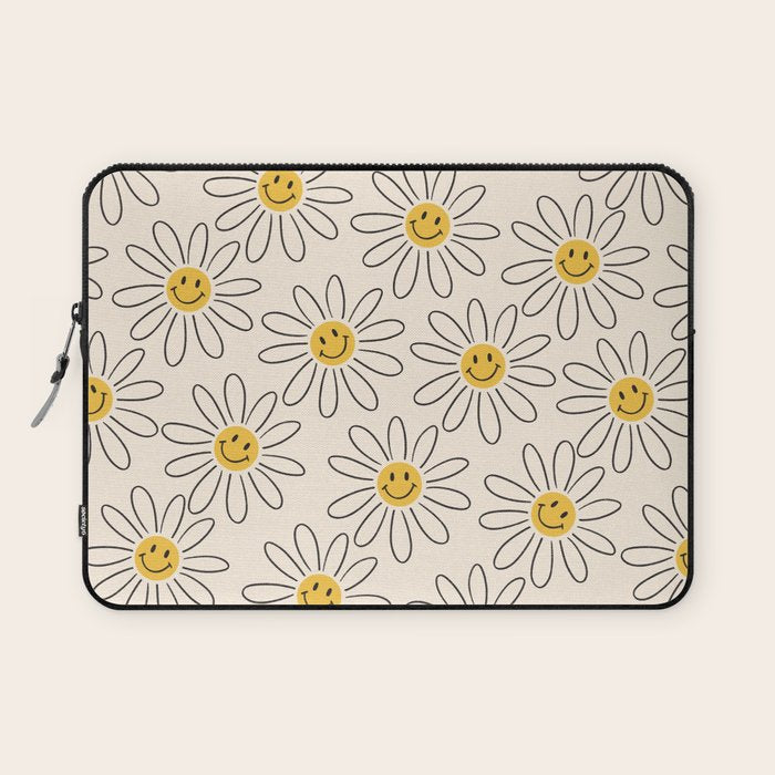 Smiley face 70s Daisy  Laptop Sleeve Gallery Image 1