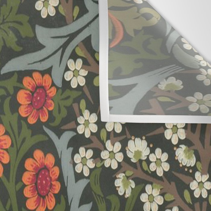 William Morris Vintage Blackthorn Green & Pink 1892  Wall Tapestry Gallery Image 3