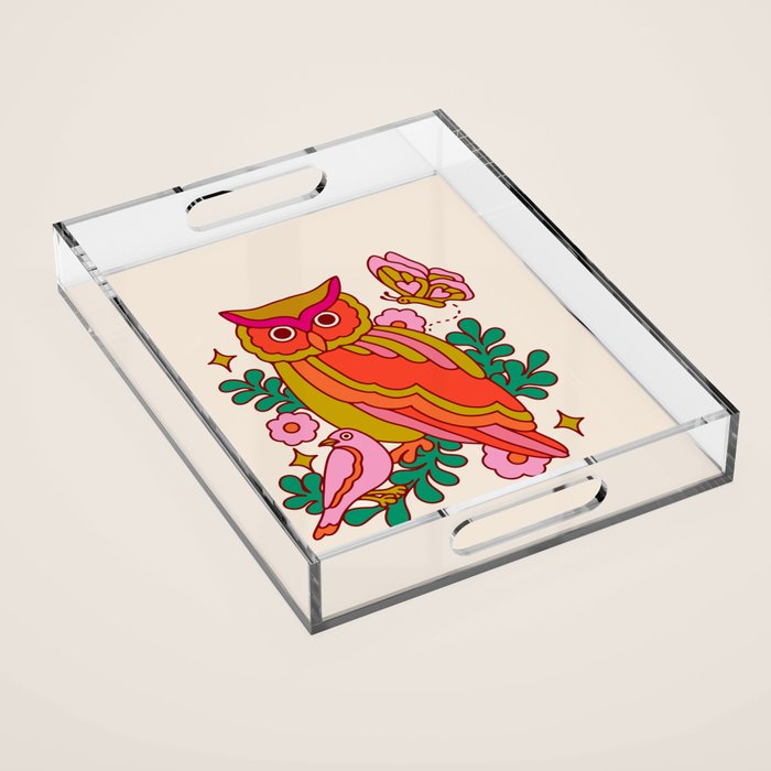 Owl Perch Acrylic Tray Gallery Image 1