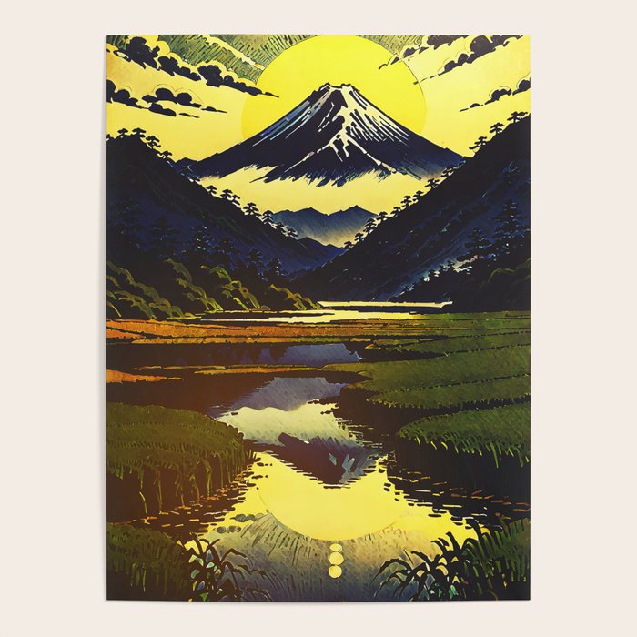 Prayer - A Contemporary Ukiyo-e Nature Landscape Poster Gallery Image 1