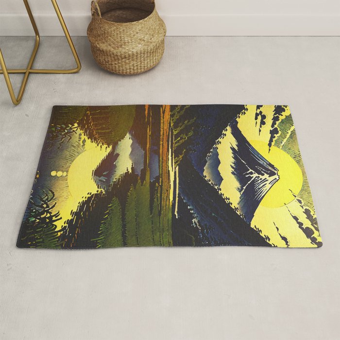 Prayer - A Contemporary Ukiyo-e Nature Landscape Rug Gallery Image 1