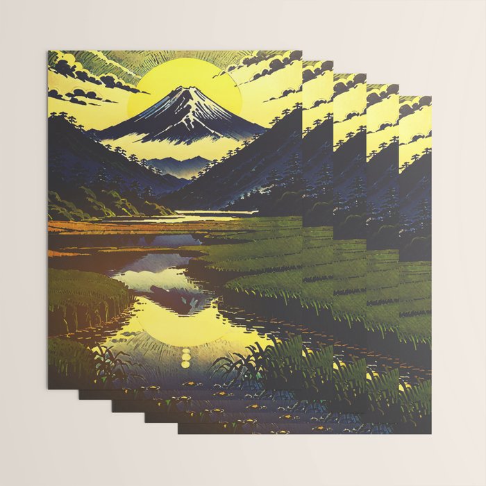 Prayer - A Contemporary Ukiyo-e Nature Landscape Wrapping Paper Gallery Image 3