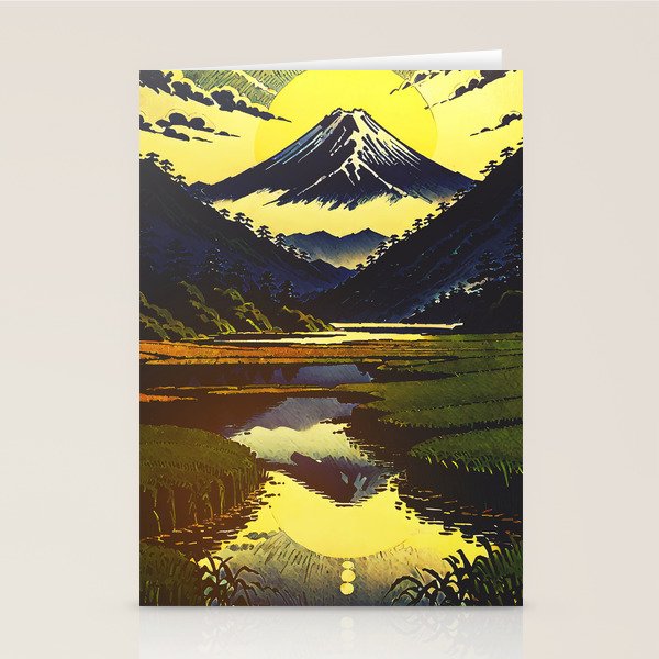 Prayer - A Contemporary Ukiyo-e Nature Landscape Stationery Card Gallery Image 2