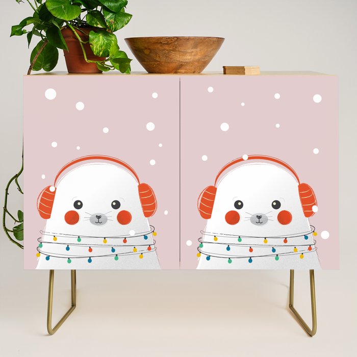 Christmas Animals - Cute Seal Credenza Gallery Image 1