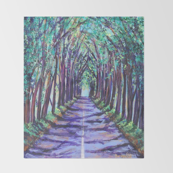 Kauai Tree Tunnel Throw Blanket Gallery Image 2