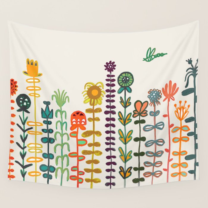 Happy garden Wall Tapestry Gallery Image 4