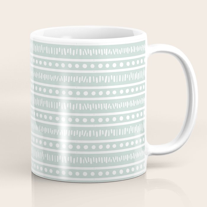Modern Boho Mudcloth on Aqua Mint  Coffee Mug Gallery Image 1