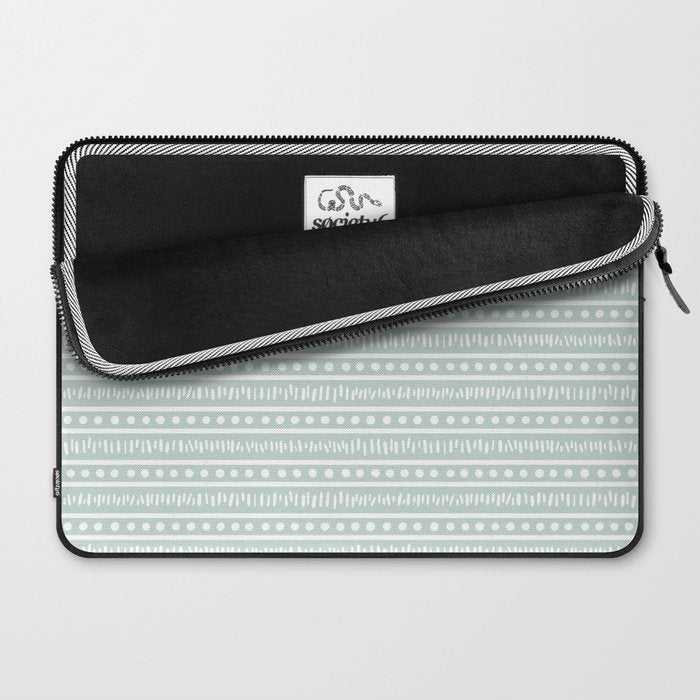 Modern Boho Mudcloth on Aqua Mint  Laptop Sleeve Gallery Image 2