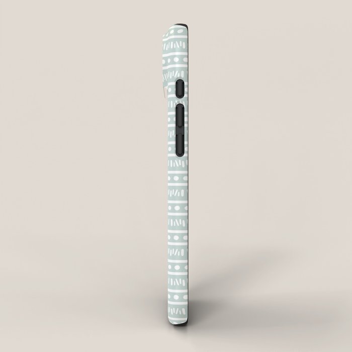 Modern Boho Mudcloth on Aqua Mint  iPhone Case Gallery Image 2