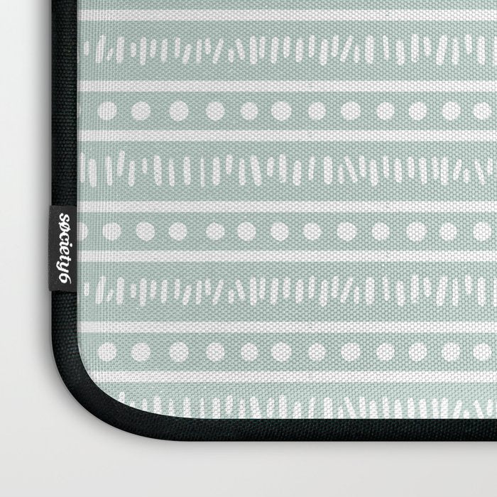 Modern Boho Mudcloth on Aqua Mint  Laptop Sleeve Gallery Image 3