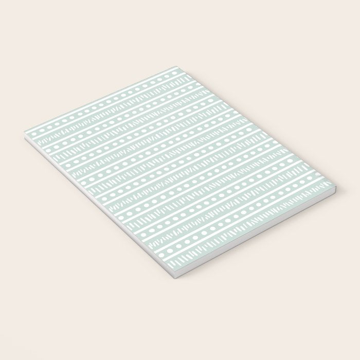 Modern Boho Mudcloth on Aqua Mint  Notebook Gallery Image 3