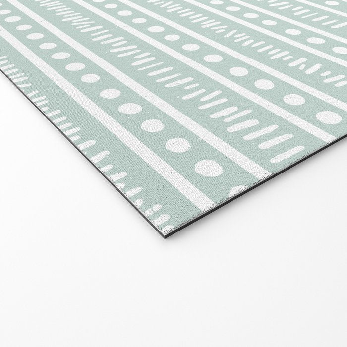 Modern Boho Mudcloth on Aqua Mint  Welcome Mat Gallery Image 2