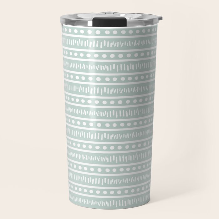 Modern Boho Mudcloth on Aqua Mint  Travel Mug Gallery Image 1