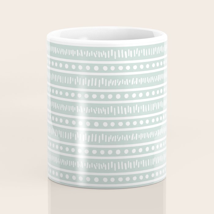 Modern Boho Mudcloth on Aqua Mint  Coffee Mug Gallery Image 4