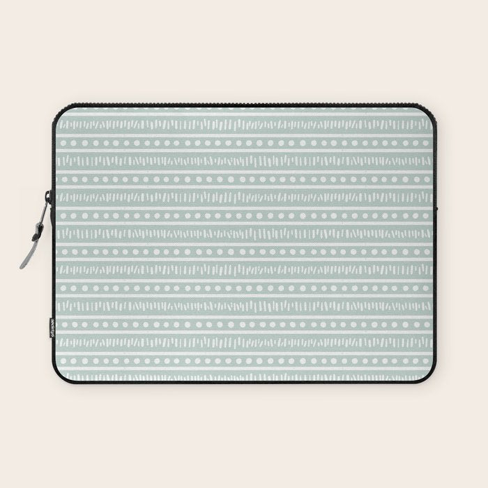 Modern Boho Mudcloth on Aqua Mint  Laptop Sleeve Gallery Image 1