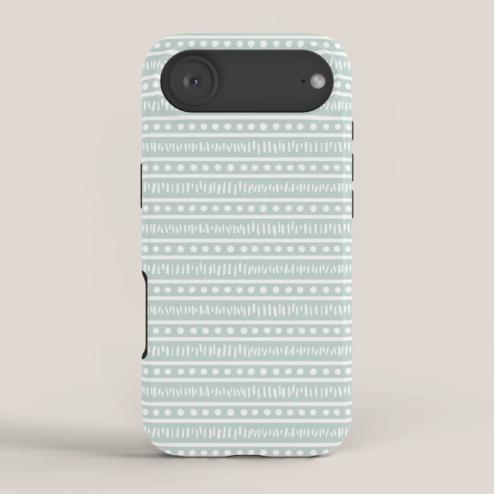 Modern Boho Mudcloth on Aqua Mint  iPhone Case Gallery Image 2