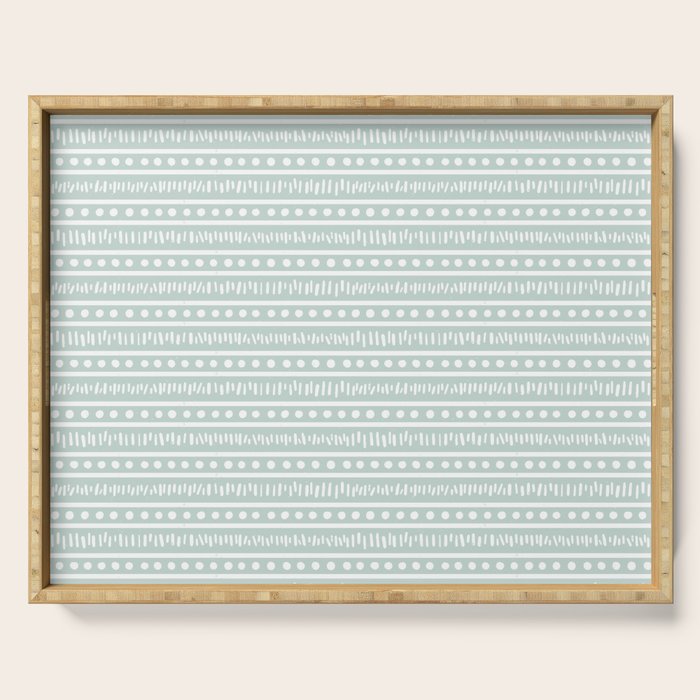 Modern Boho Mudcloth on Aqua Mint  Serving Tray Gallery Image 1