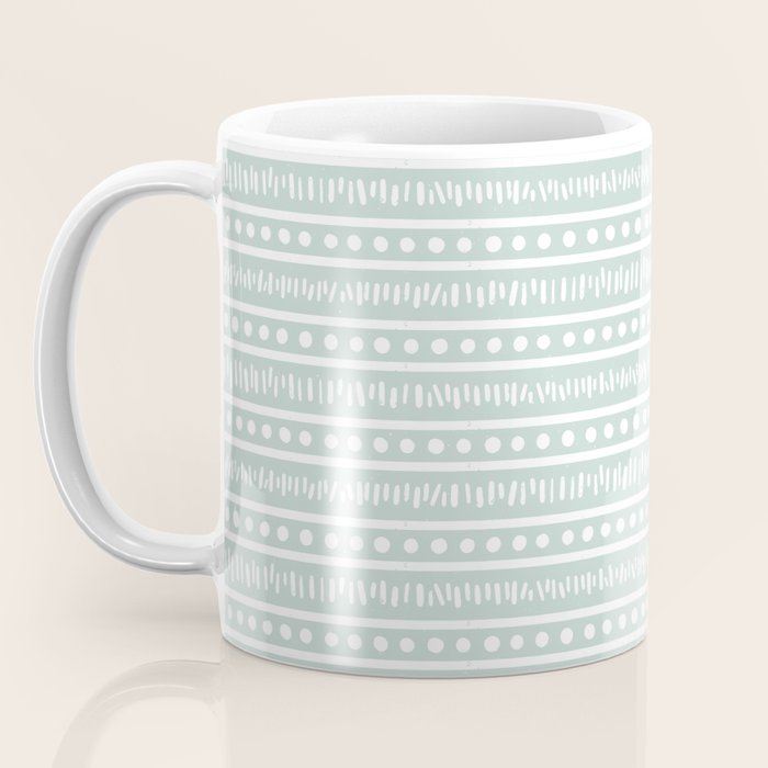 Modern Boho Mudcloth on Aqua Mint  Coffee Mug Gallery Image 3