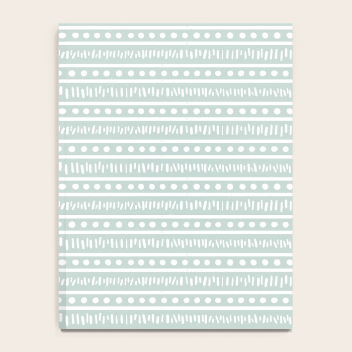 Modern Boho Mudcloth on Aqua Mint  Notebook Gallery Image 4