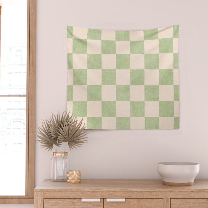CHECKER - 001 - Sage Wall Tapestry Gallery Image 2