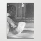 Funny Einstein in Fuzzy Slippers Classic Black and White Satirical Photography - Photographs Notebook Gallery Image 4