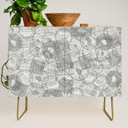 Vintage Wisconsin Milwaukee Travel Stamp Pattern Credenza Gallery Image 1