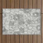 Vintage Wisconsin Milwaukee Travel Stamp Pattern Outdoor Rug Gallery Image 1