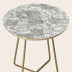 Vintage Wisconsin Milwaukee Travel Stamp Pattern Side Table Gallery Image 2