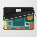 Mid Century Modern Turquoise Rectangles Laptop Sleeve Gallery Image 2