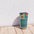 Mid Century Modern Turquoise Rectangles Travel Mug Gallery Image 4