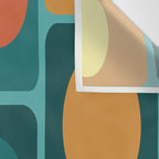 Mid Century Modern Turquoise Rectangles Wall Tapestry Gallery Image 3