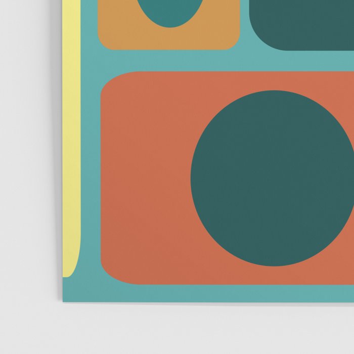 Mid Century Modern Turquoise Rectangles Poster Gallery Image 3