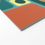 Mid Century Modern Turquoise Rectangles Welcome Mat Gallery Image 2