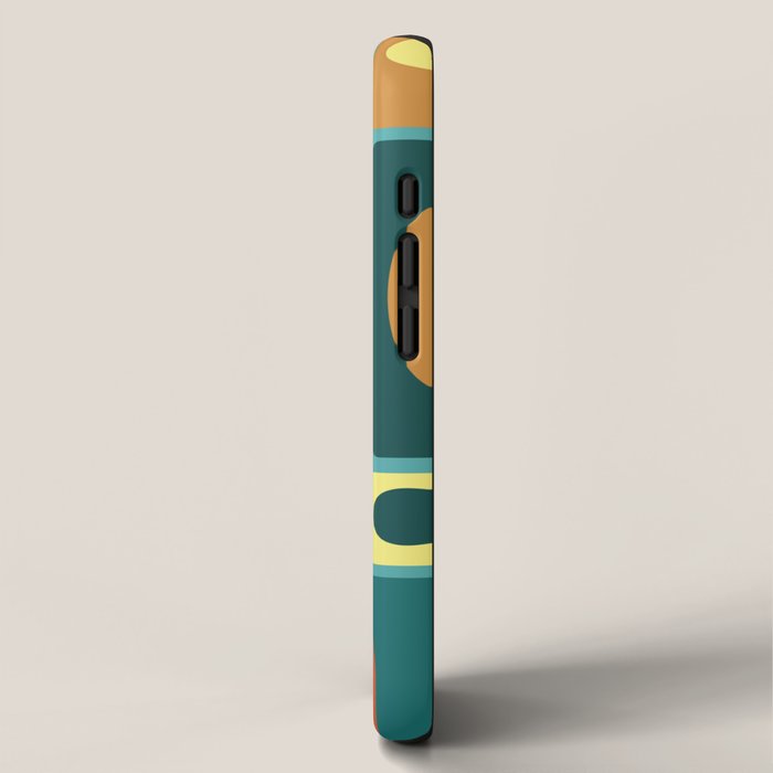 Mid Century Modern Turquoise Rectangles iPhone Case Gallery Image 2